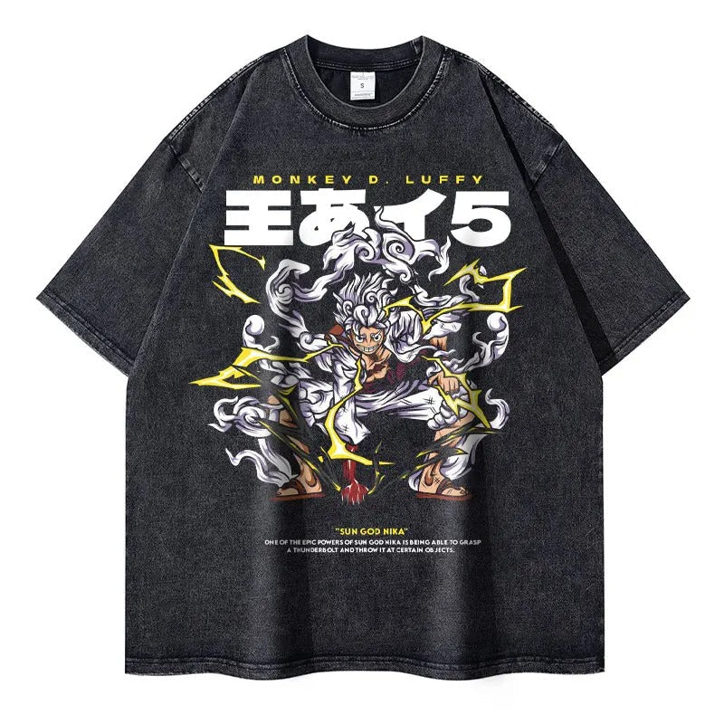 Monkey D Luffy Oversized Vintage T-shirt V6 - Keycap Universes