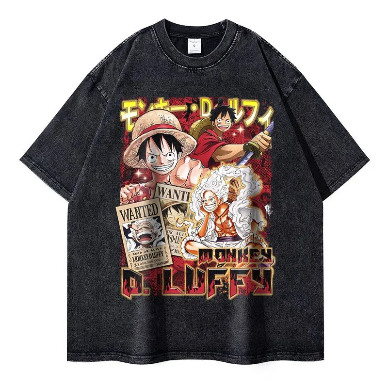Monkey D Luffy Oversized Vintage T-shirt V7 - Keycap Universes