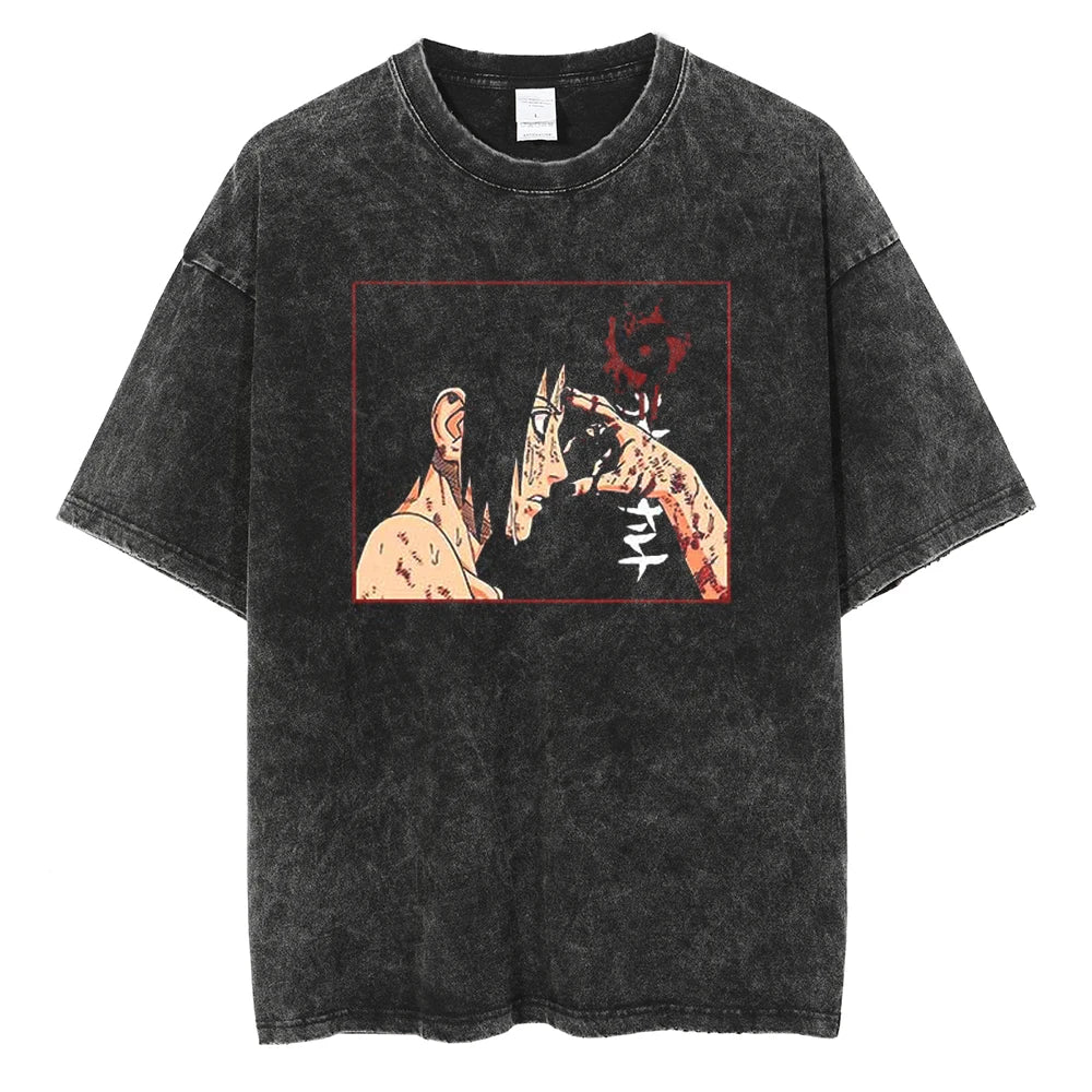 Itachi X Sasuke Oversized Vintage T-shirt - Keycap Universes