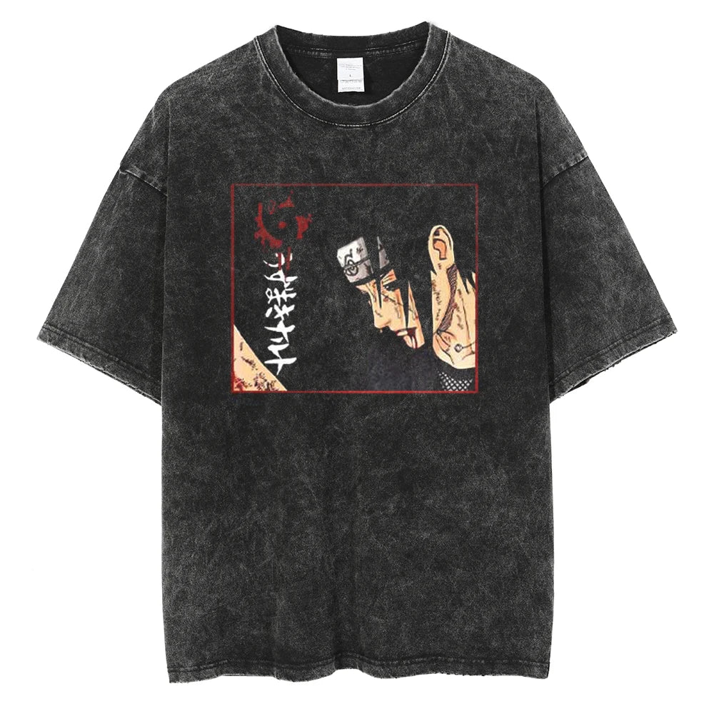 Itachi X Sasuke Oversized Vintage T-shirt - Keycap Universes