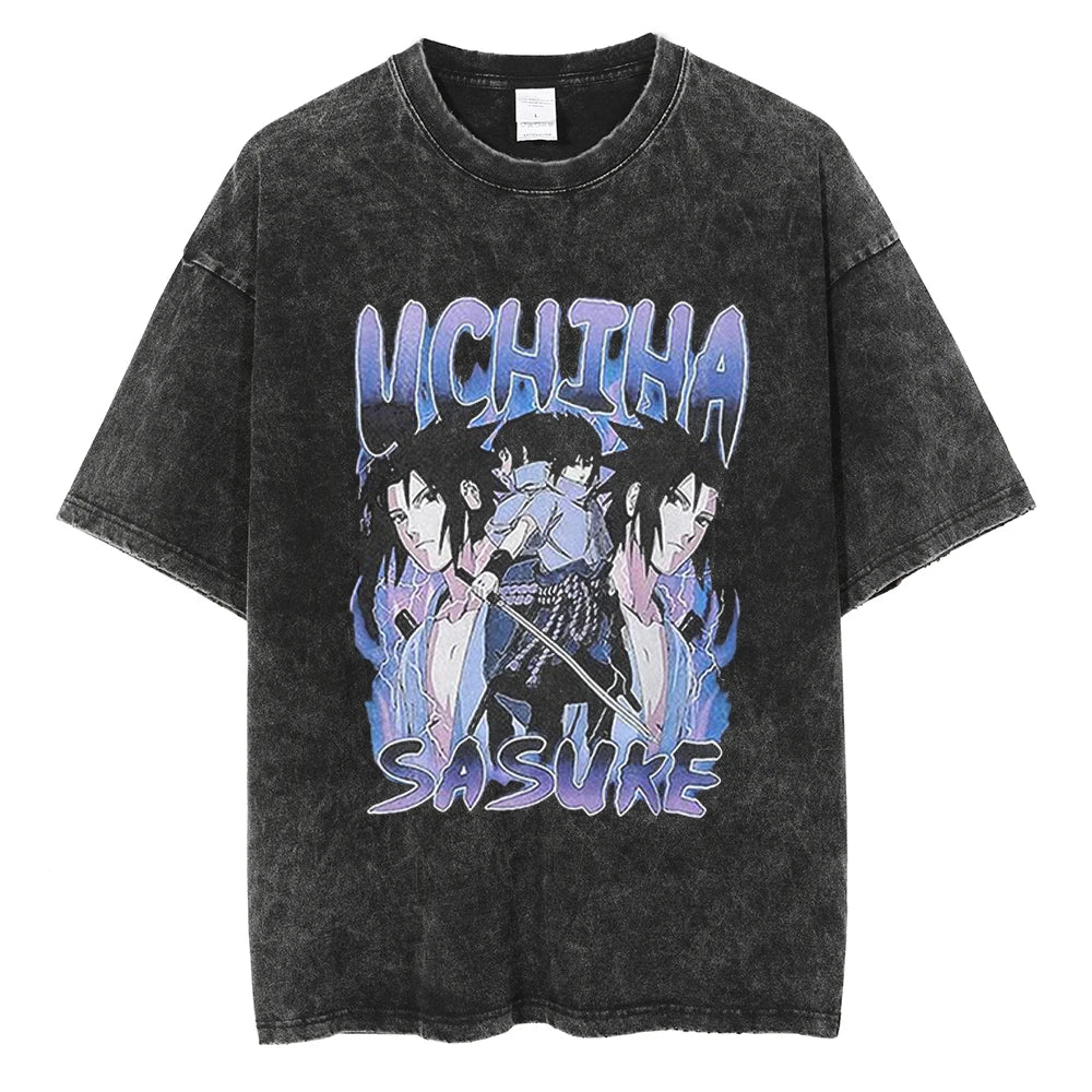 Sasuke Oversized Vintage T-shirt V1 - Keycap Universes