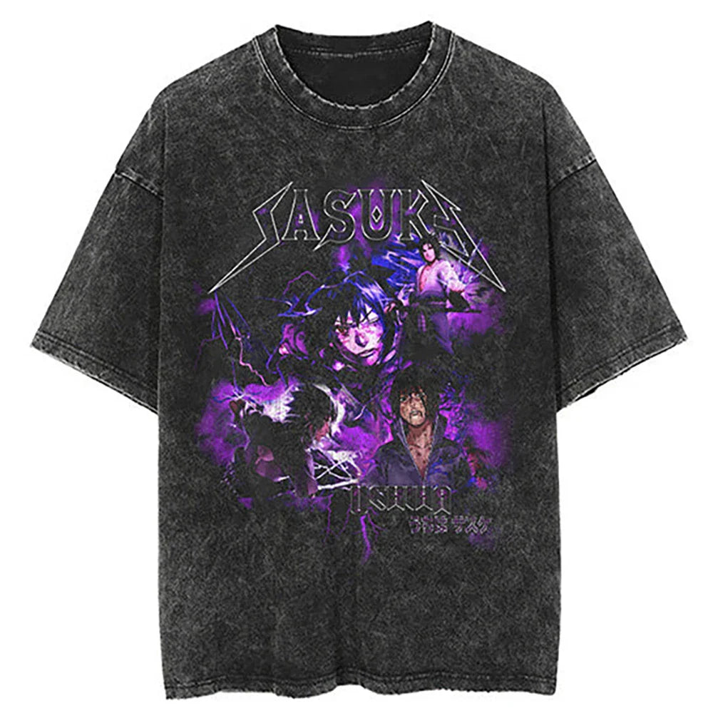 Sasuke Oversized Vintage T-shirt V3 - Keycap Universes