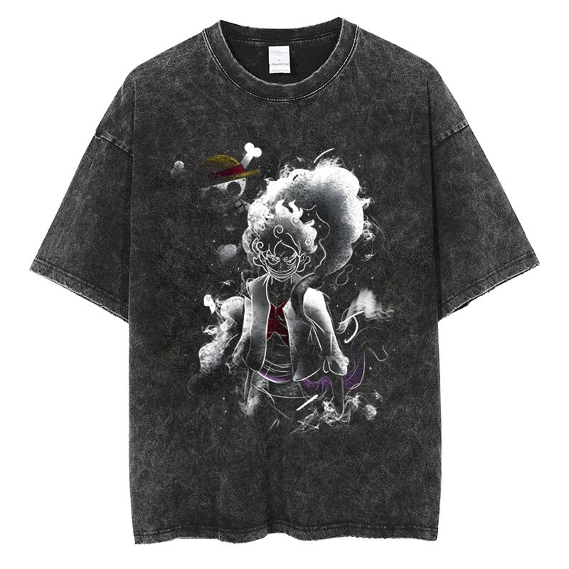 Monkey D Luffy Oversized Vintage T-shirt V9 - Keycap Universes