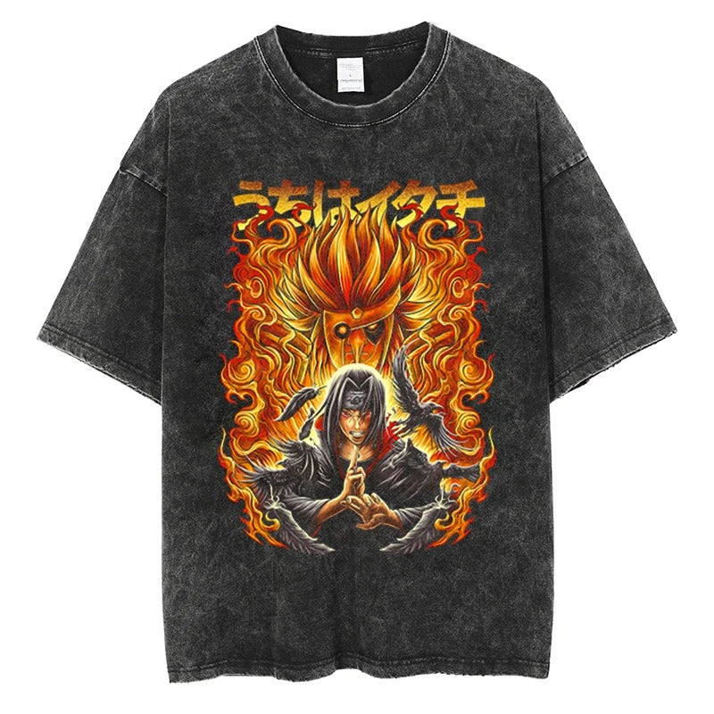 Itachi Oversized Vintage T-shirt V4 - Keycap Universes