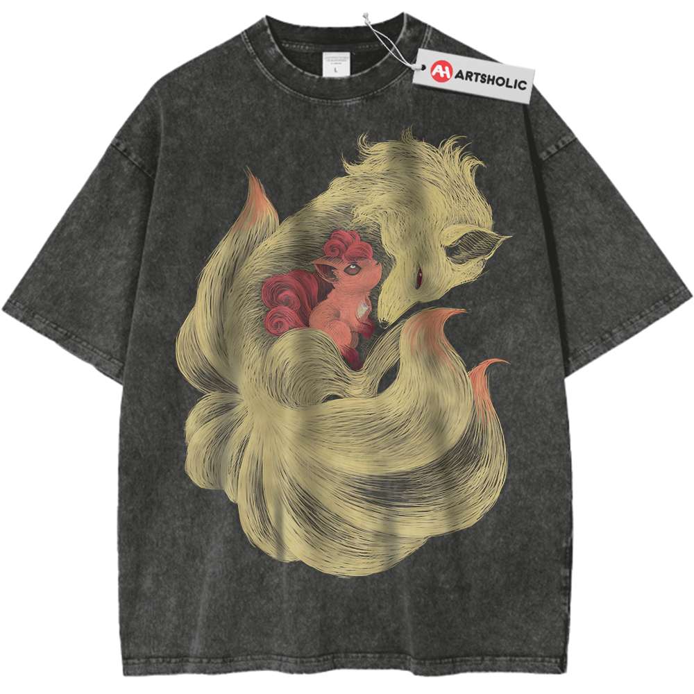 Ninetales Shirt, Vulpix Shirt, Pokemon Shirt, PKM Shirt, Anime Shirt, Vintage T-Shirt - Keycap Universes