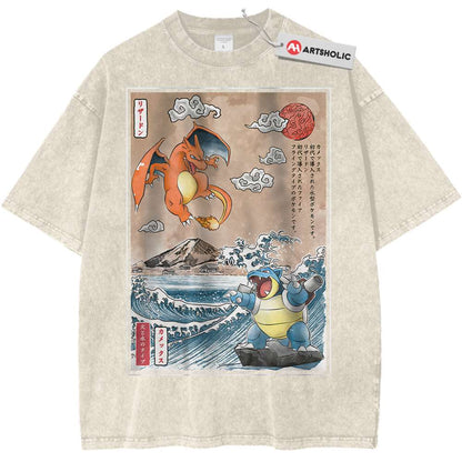Charizard vs Blastoise Shirt, Pokemon Shirt, Anime Shirt, Vintage T-Shirt - Keycap Universes