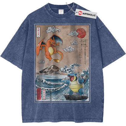 Charizard vs Blastoise Shirt, Pokemon Shirt, Anime Shirt, Vintage T-Shirt - Keycap Universes