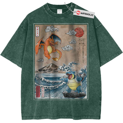 Charizard vs Blastoise Shirt, Pokemon Shirt, Anime Shirt, Vintage T-Shirt - Keycap Universes