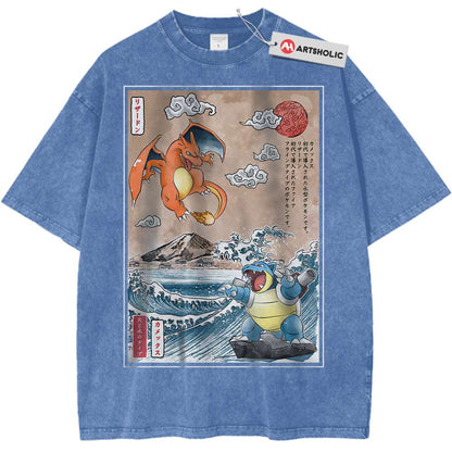 Charizard vs Blastoise Shirt, Pokemon Shirt, Anime Shirt, Vintage T-Shirt - Keycap Universes