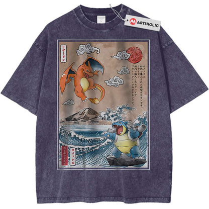 Charizard vs Blastoise Shirt, Pokemon Shirt, Anime Shirt, Vintage T-Shirt - Keycap Universes