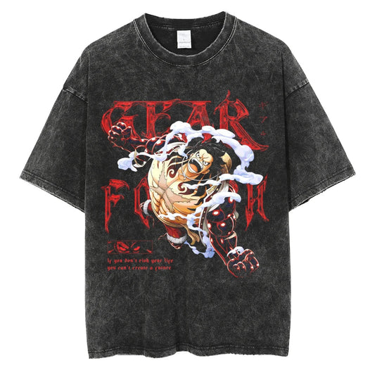 Monkey D Luffy Oversized Vintage T-shirt V4 - Keycap Universes