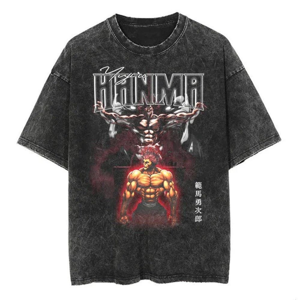 Yujiro Hanma "The Strongest Creature on Earth" Vintage T-shirt - Keycap Universes