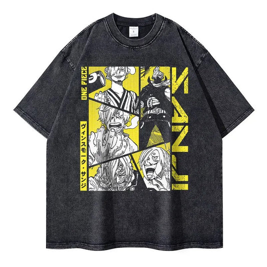 Sanji Oversized Vintage T-shirt V4 - Keycap Universes