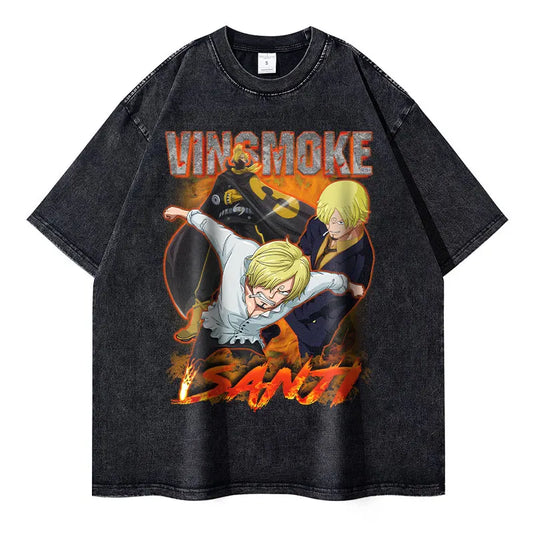 Sanji Oversized Vintage T-shirt V1 - Keycap Universes