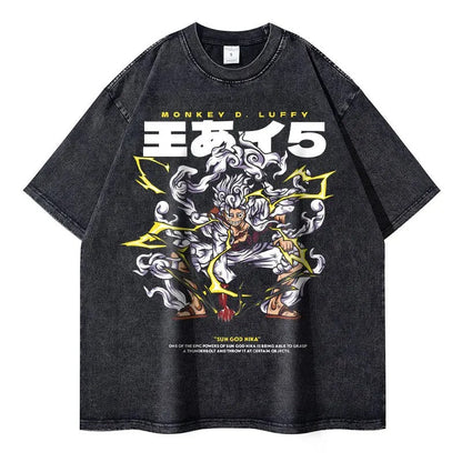 Monkey D Luffy Oversized Vintage T-shirt V6 - Keycap Universes