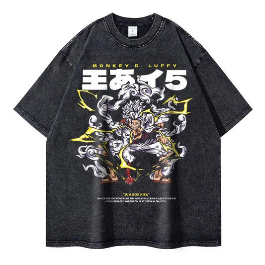 Monkey D Luffy Oversized Vintage T-shirt V6 - Keycap Universes