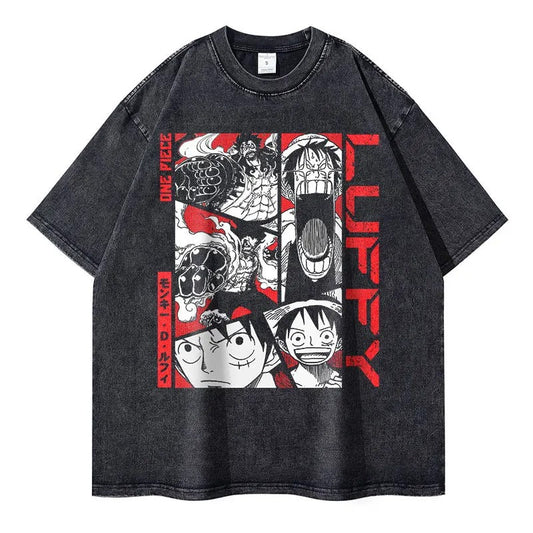 Monkey D Luffy Oversized Vintage T-shirt V10 - Keycap Universes