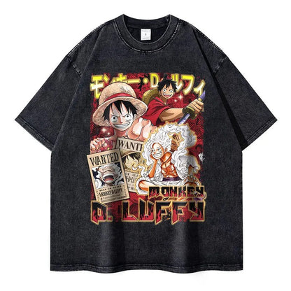 Monkey D Luffy Oversized Vintage T-shirt V7 - Keycap Universes