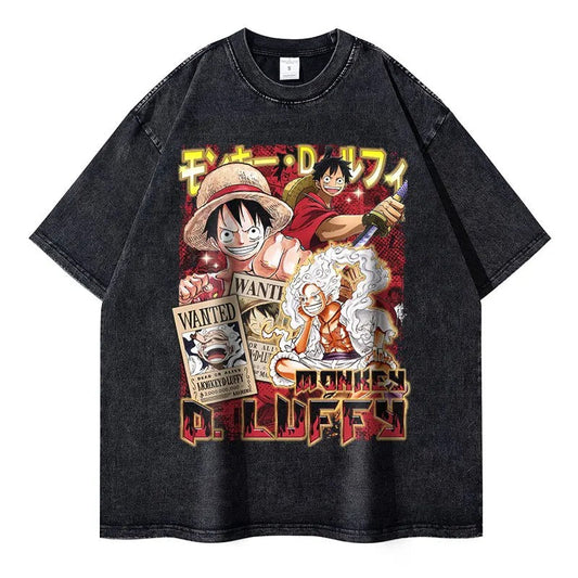 Monkey D Luffy Oversized Vintage T-shirt V7 - Keycap Universes