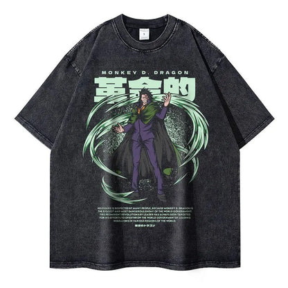 Monkey D. Dragon Oversized Vintage T-shirt V1 - Keycap Universes