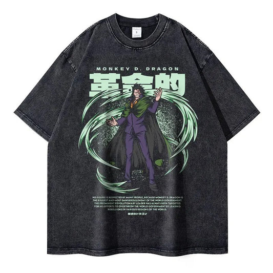 Monkey D. Dragon Oversized Vintage T-shirt V1 - Keycap Universes