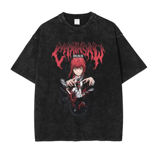 Makima X Denji Vintage T-shirt - Keycap Universes