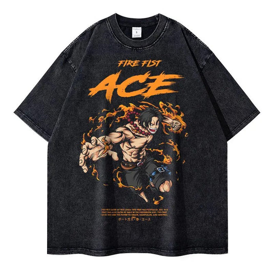 Ace "Fire Fist Ace" Vintage T-shirt - Keycap Universes