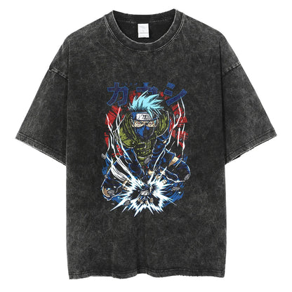 Kakashi Oversized Vintage T-shirt V3 - Keycap Universes