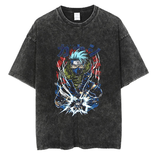 Kakashi Oversized Vintage T-shirt V3 - Keycap Universes