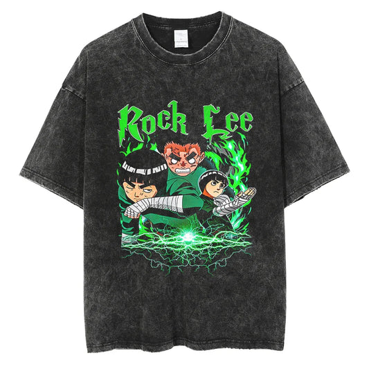 Rock Lee Oversized Vintage T-shirt V3 - Keycap Universes