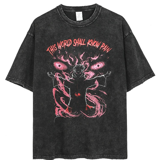 Nagato "The World Shall Know Pain" Vintage T-shirt - Keycap Universes