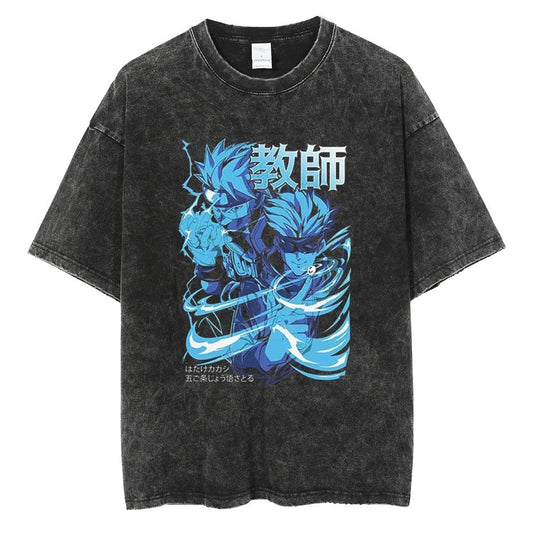 Gojo X Kakashi Vintage T-shirt - Keycap Universes