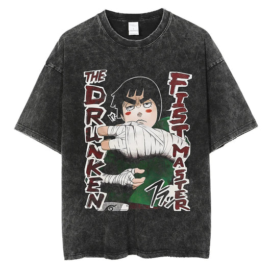 Rock Lee Oversized Vintage T-shirt V4 - Keycap Universes