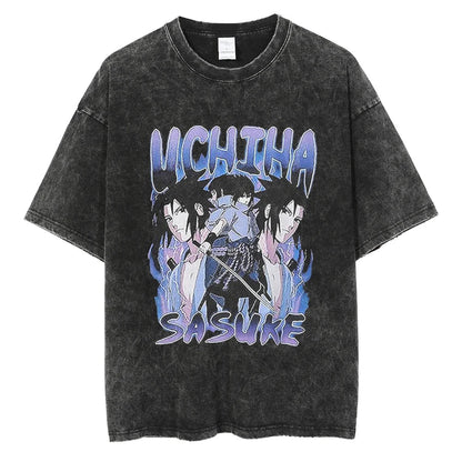 Sasuke Oversized Vintage T-shirt V1 - Keycap Universes