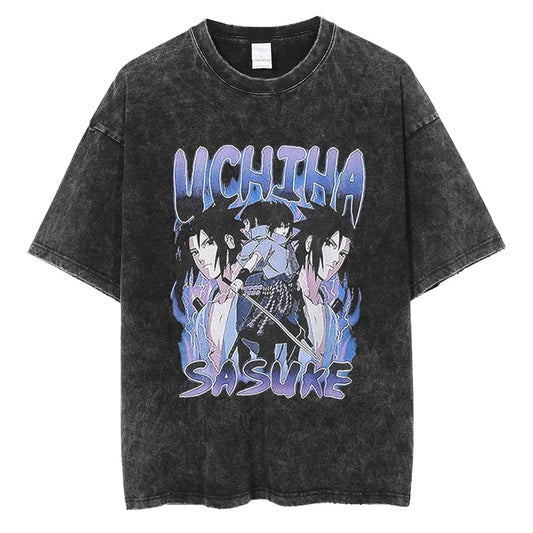 Sasuke Uchiha "The Last Uchiha" Vintage T-shirt - Keycap Universes