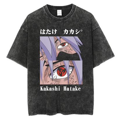 Kakashi Oversized Vintage T-shirt V2 - Keycap Universes
