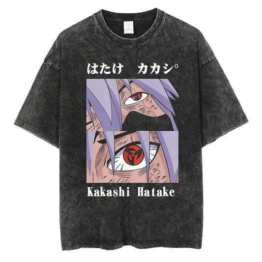 Kakashi Oversized Vintage T-shirt V2 - Keycap Universes