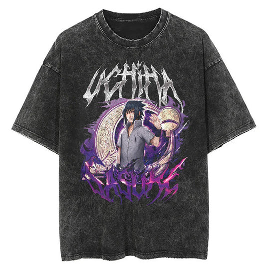 Sasuke Oversized Vintage T-shirt V2 - Keycap Universes