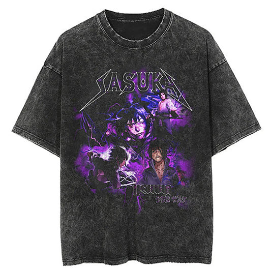 Sasuke Oversized Vintage T-shirt V3 - Keycap Universes