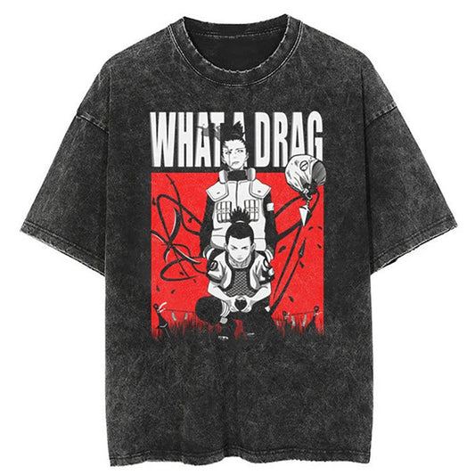 Shikamaru "WHAT A DRAG" Vintage T-shirt - Keycap Universes
