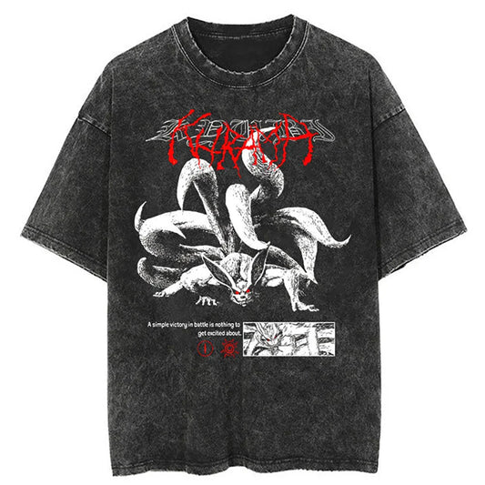 9 Tailed Fox Oversized Vintage T-shirt V2 - Keycap Universes