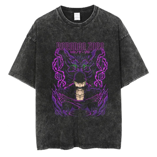 Zoro Oversized Vintage T-shirt V6 - Keycap Universes