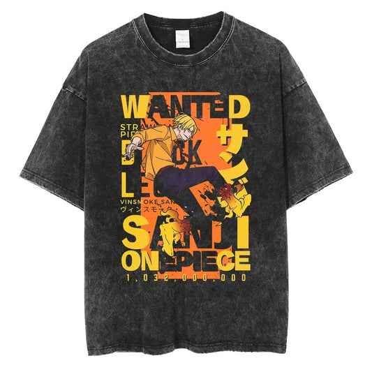Sanji Oversized Vintage T-shirt V5 - Keycap Universes