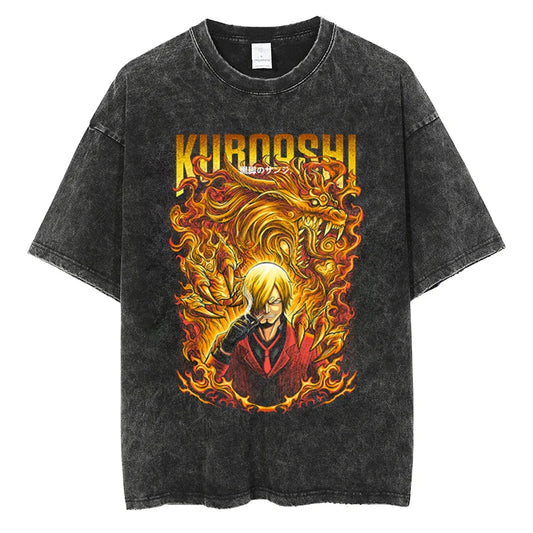 Sanji Oversized Vintage T-shirt V2 - Keycap Universes